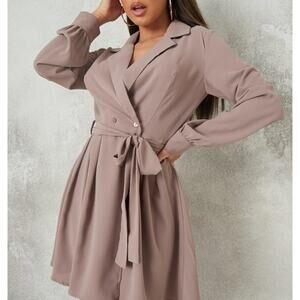 Missguided Blazer Dress Nude Pink Size 10 NWT (Missing Belt)